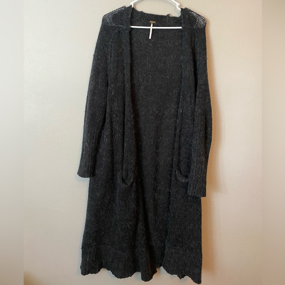 Free People long black cardigan size extra small (fits like Medium)